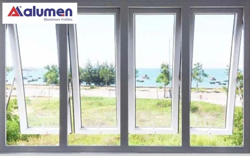 Mẫu cửa sổ nhôm Xingfa 4 cánh mở hất dành cho công trình có diện tích trên 120m2